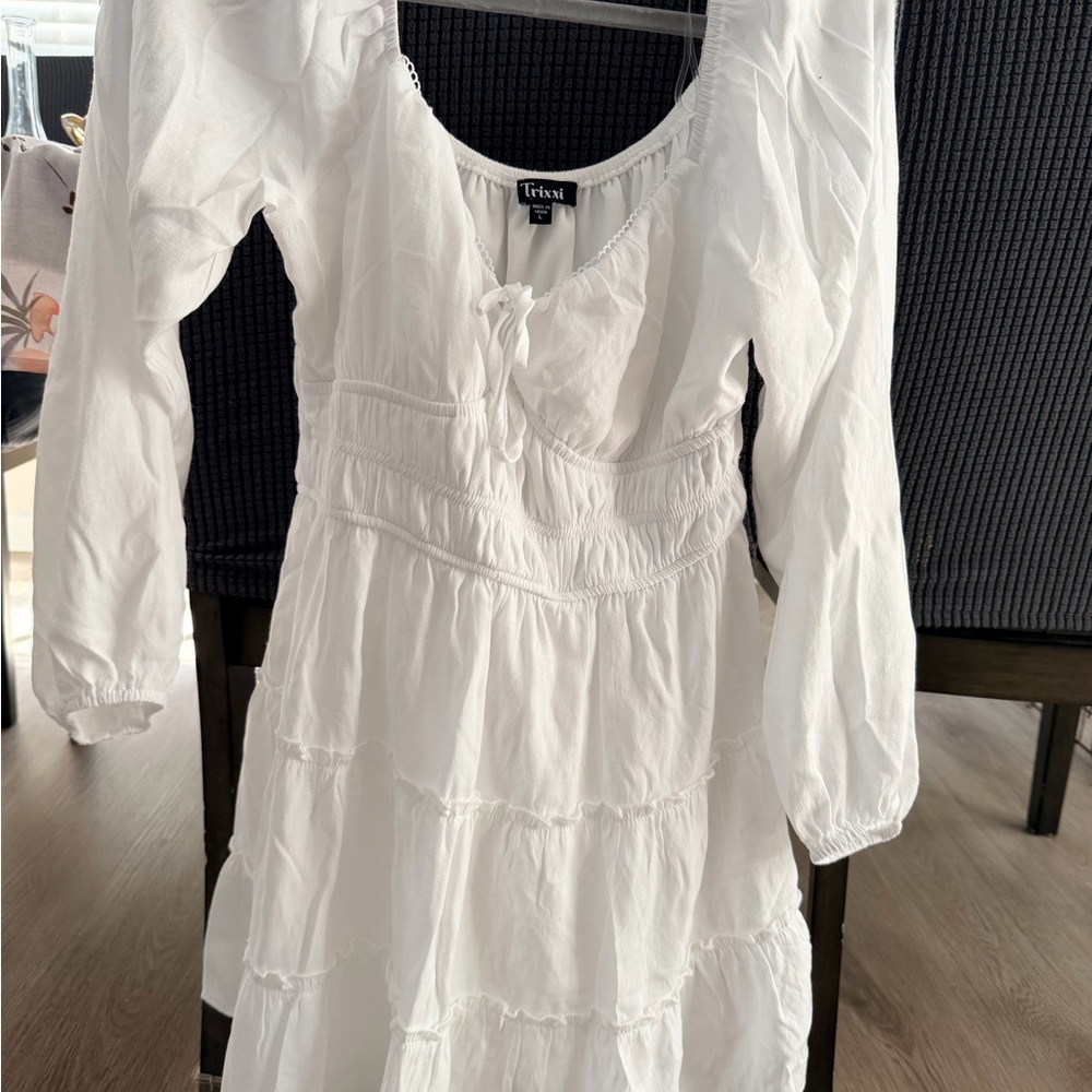 Ina White Long Sleeve Dress